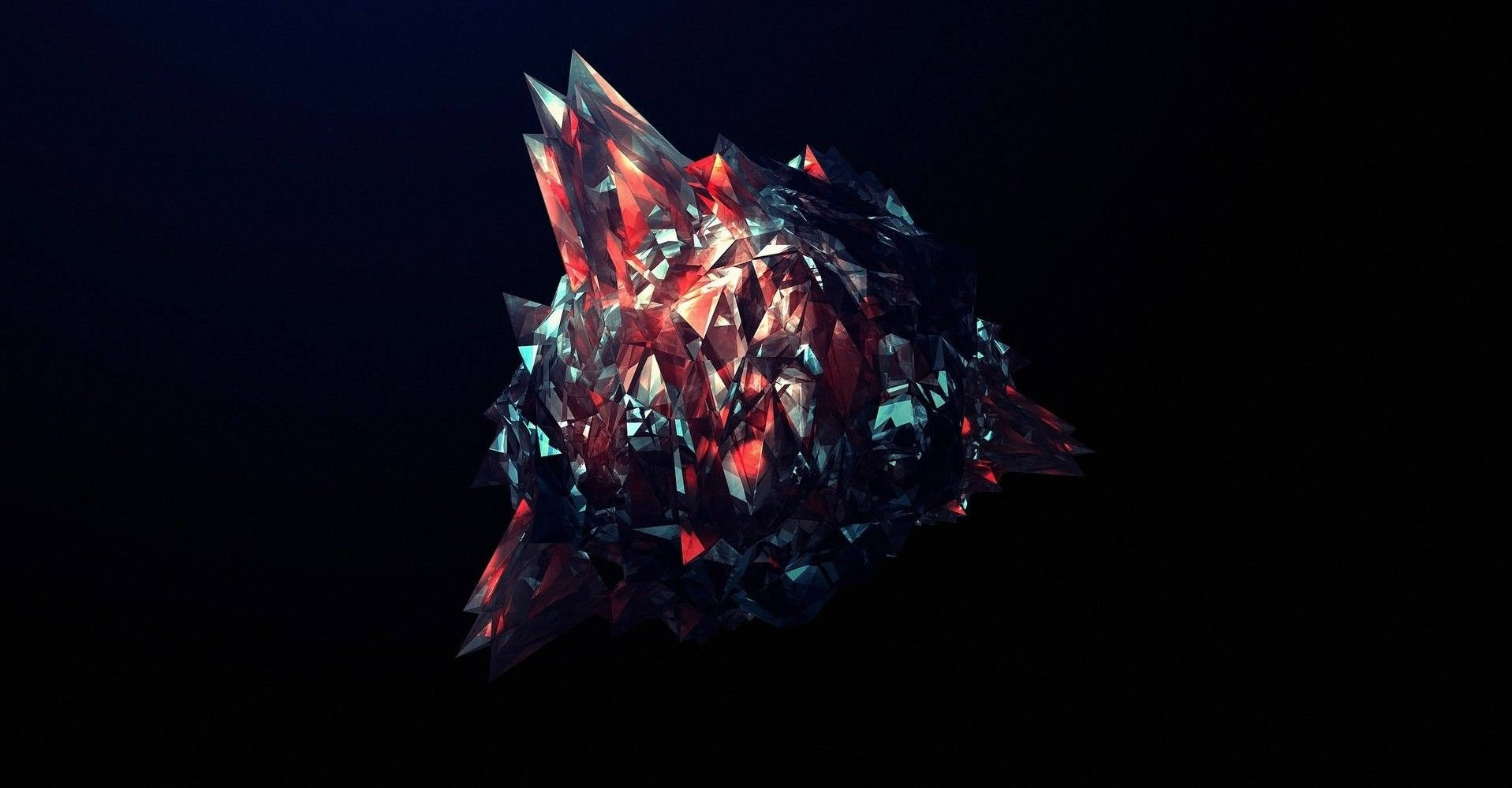 Rød galakseulv geometrisk kunst Wallpapers