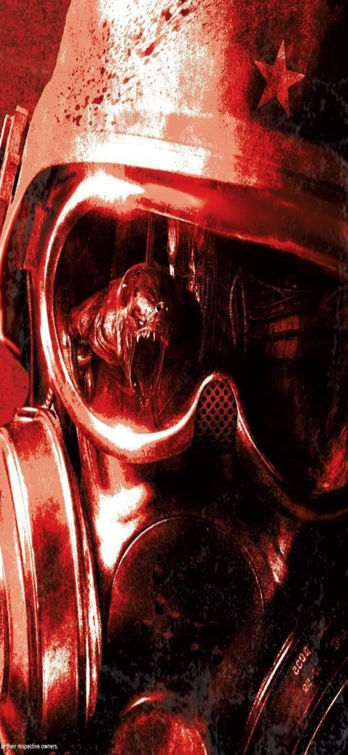 Rød gasmaske iPhone X Metro Last Light baggrund Wallpapers