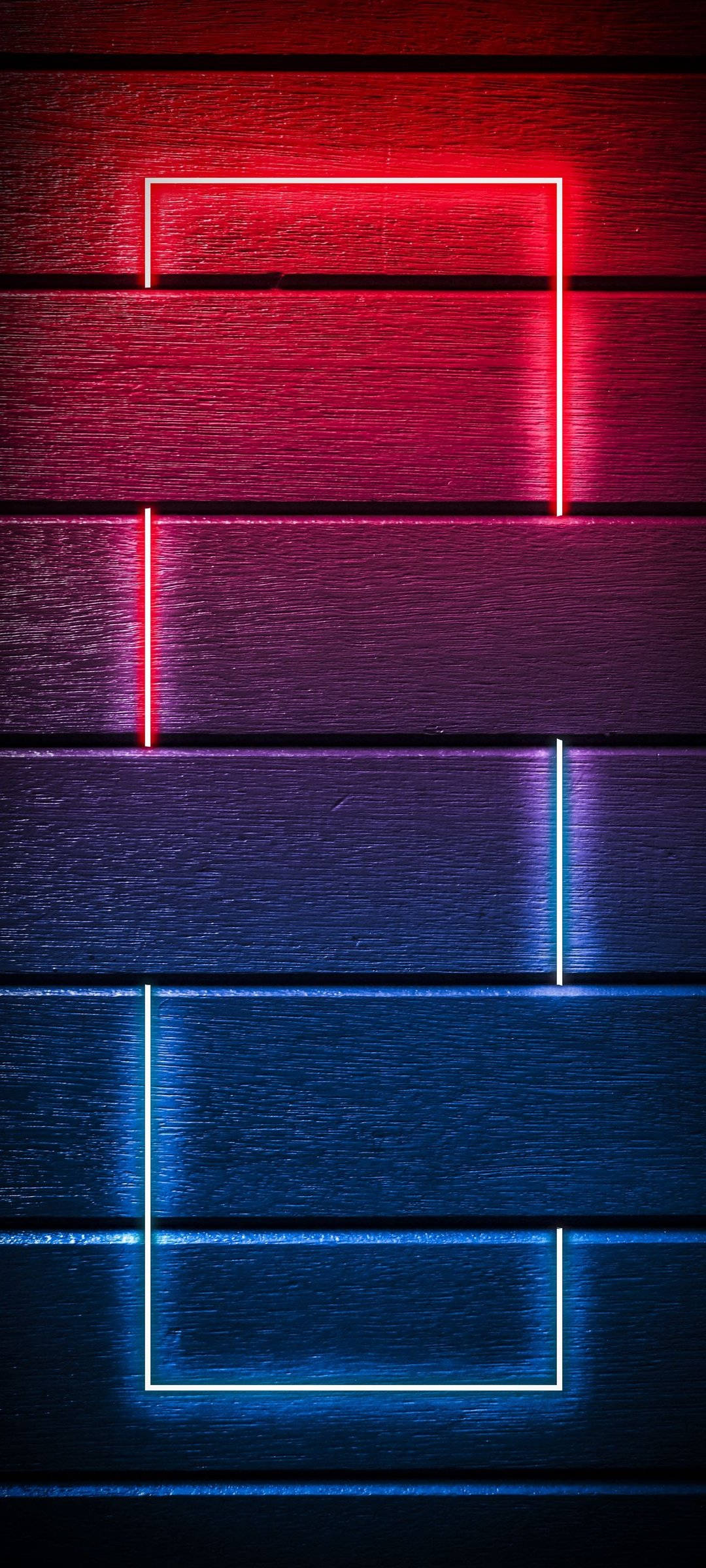 Rød Og Blå Neonlys Væg Wallpapers