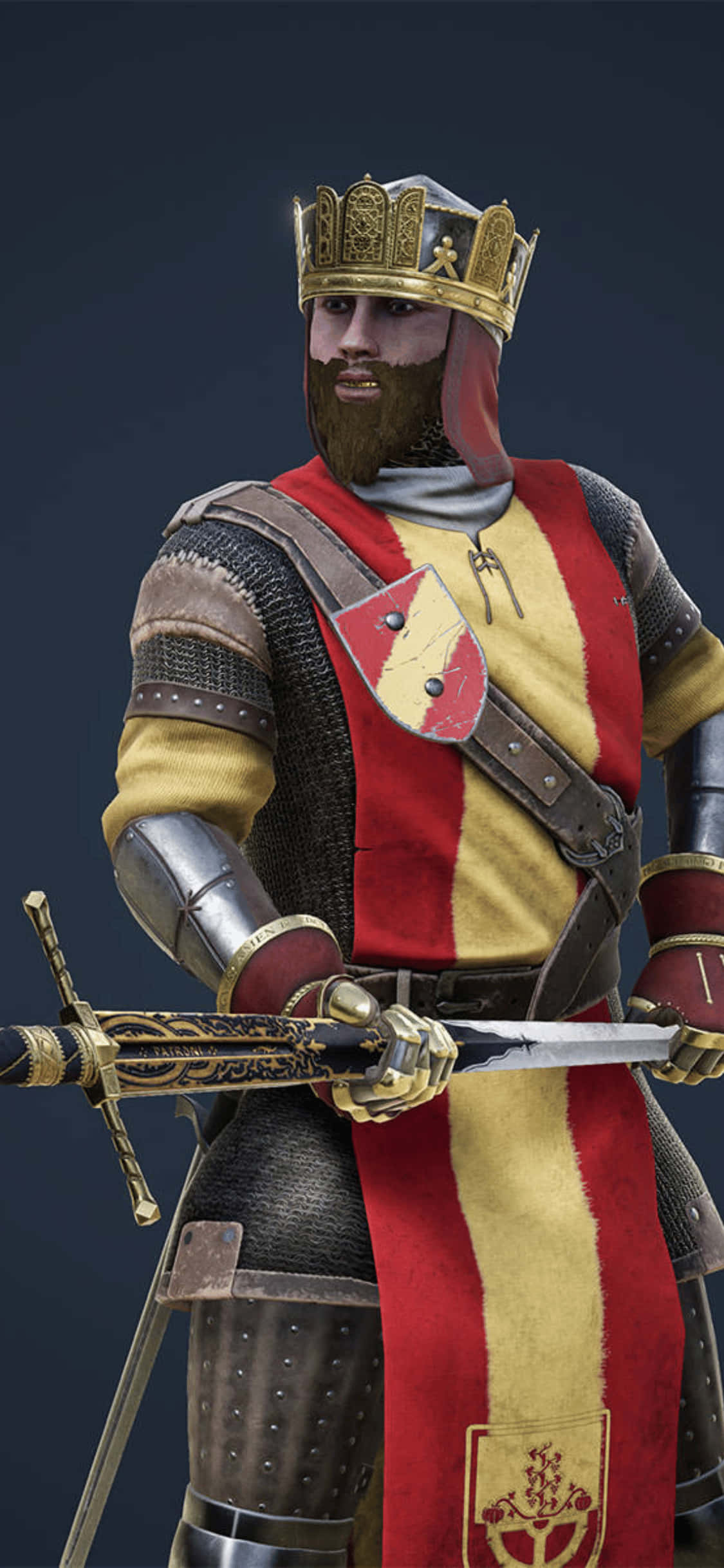 Rød og gul rustning iPhone Xs Mordhau Baggrund Wallpapers