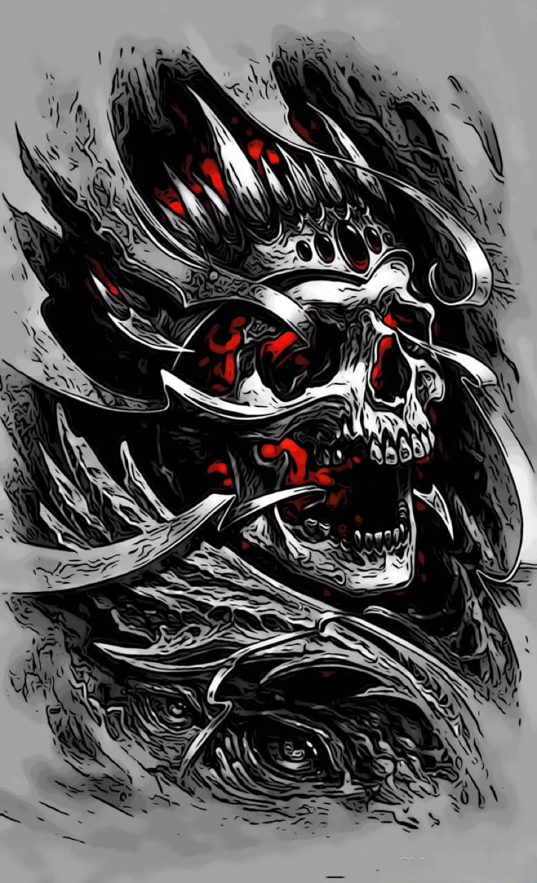Rød og hvid gangster-kranie Wallpapers
