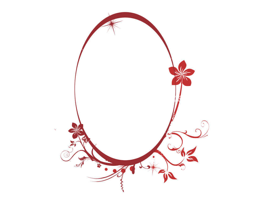 Rød oval blomsterramme Wallpapers