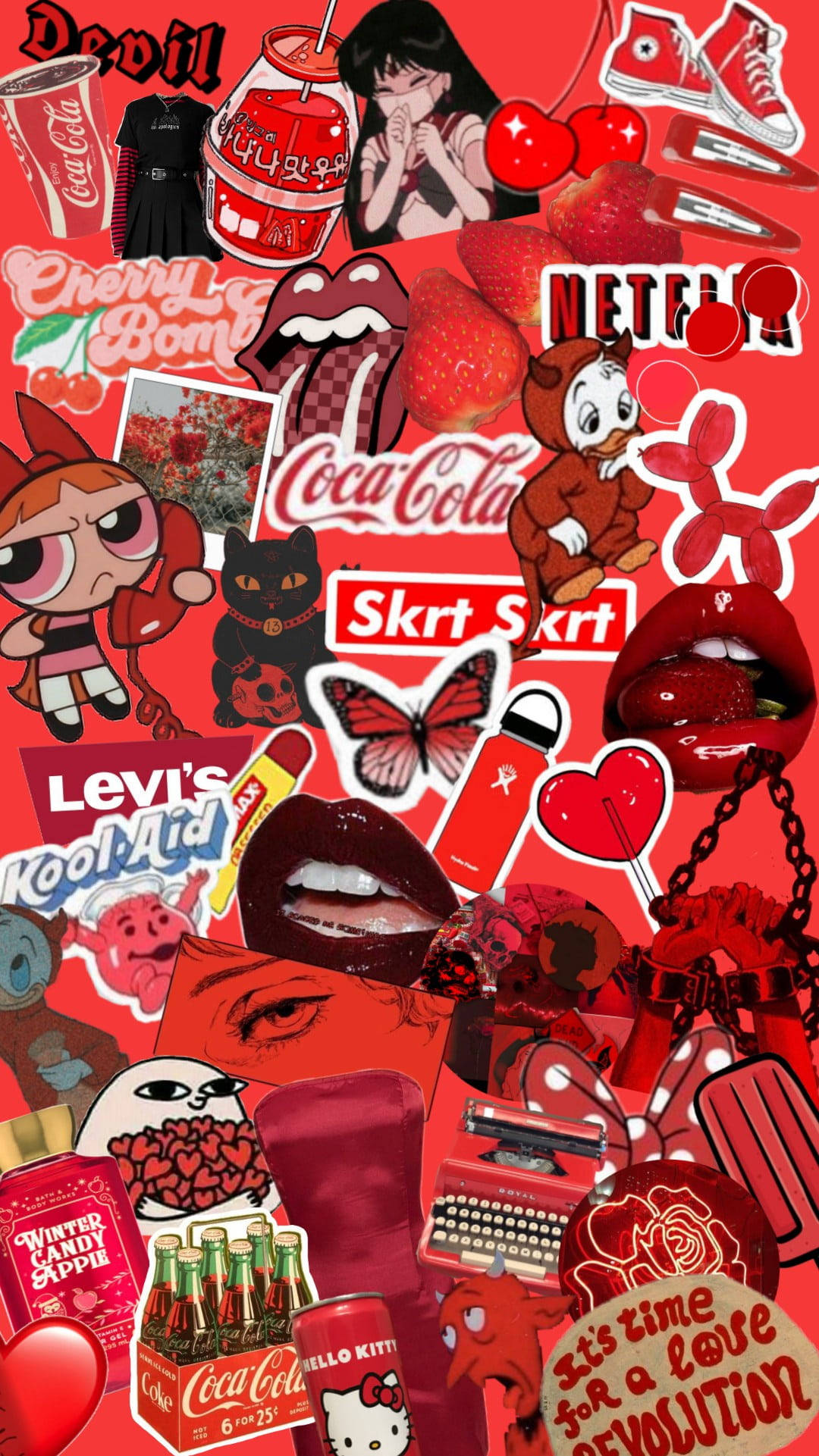 Rød tegneserie alt æstetik Wallpapers