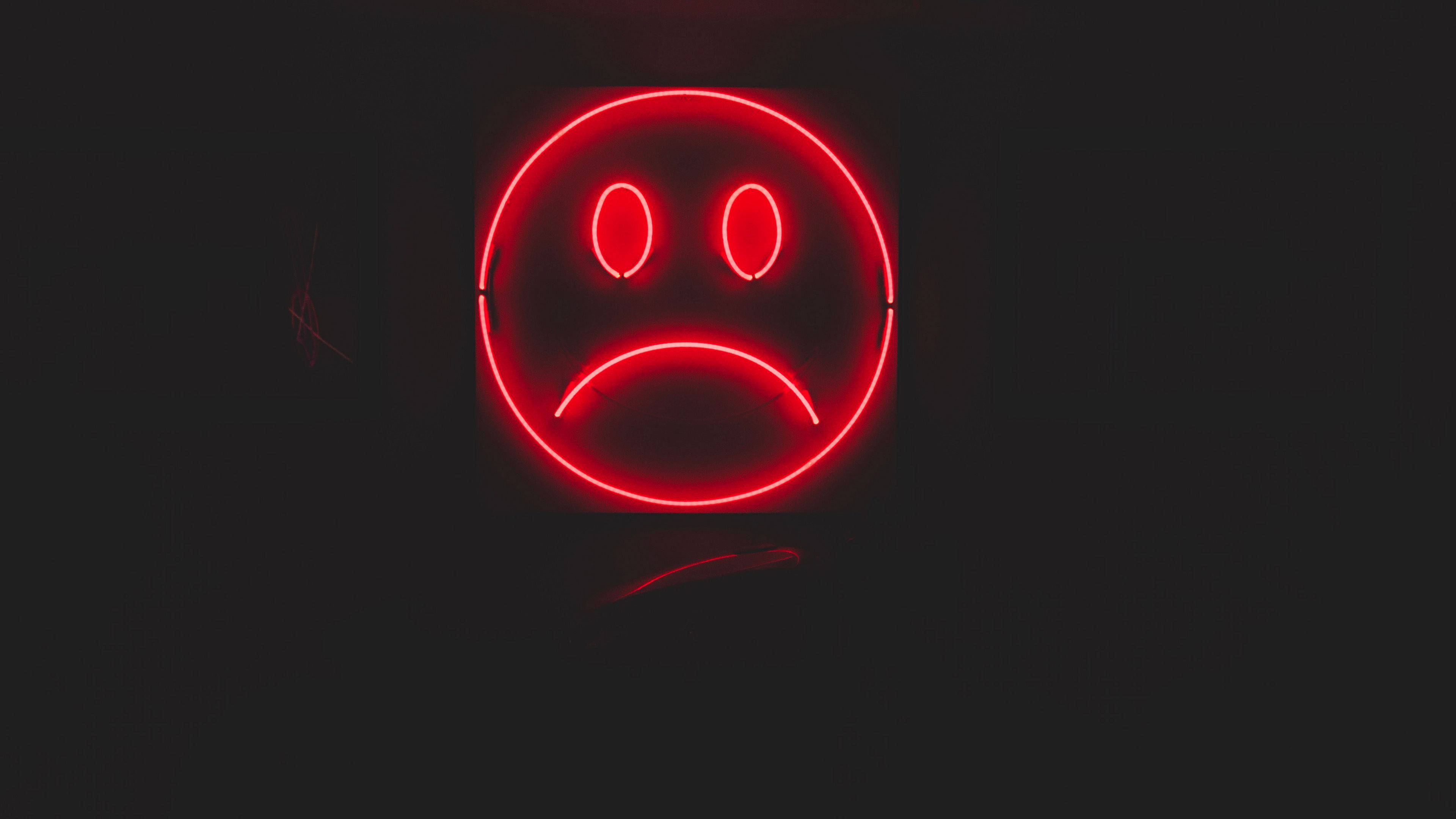 Rød trist emoji 4K Wallpapers