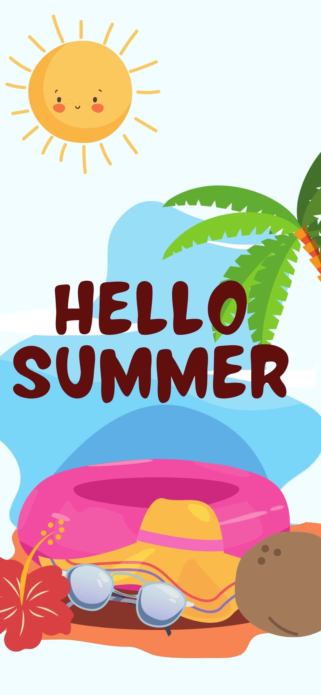 Rødmende sol iPhone X sommerbaggrund Wallpapers