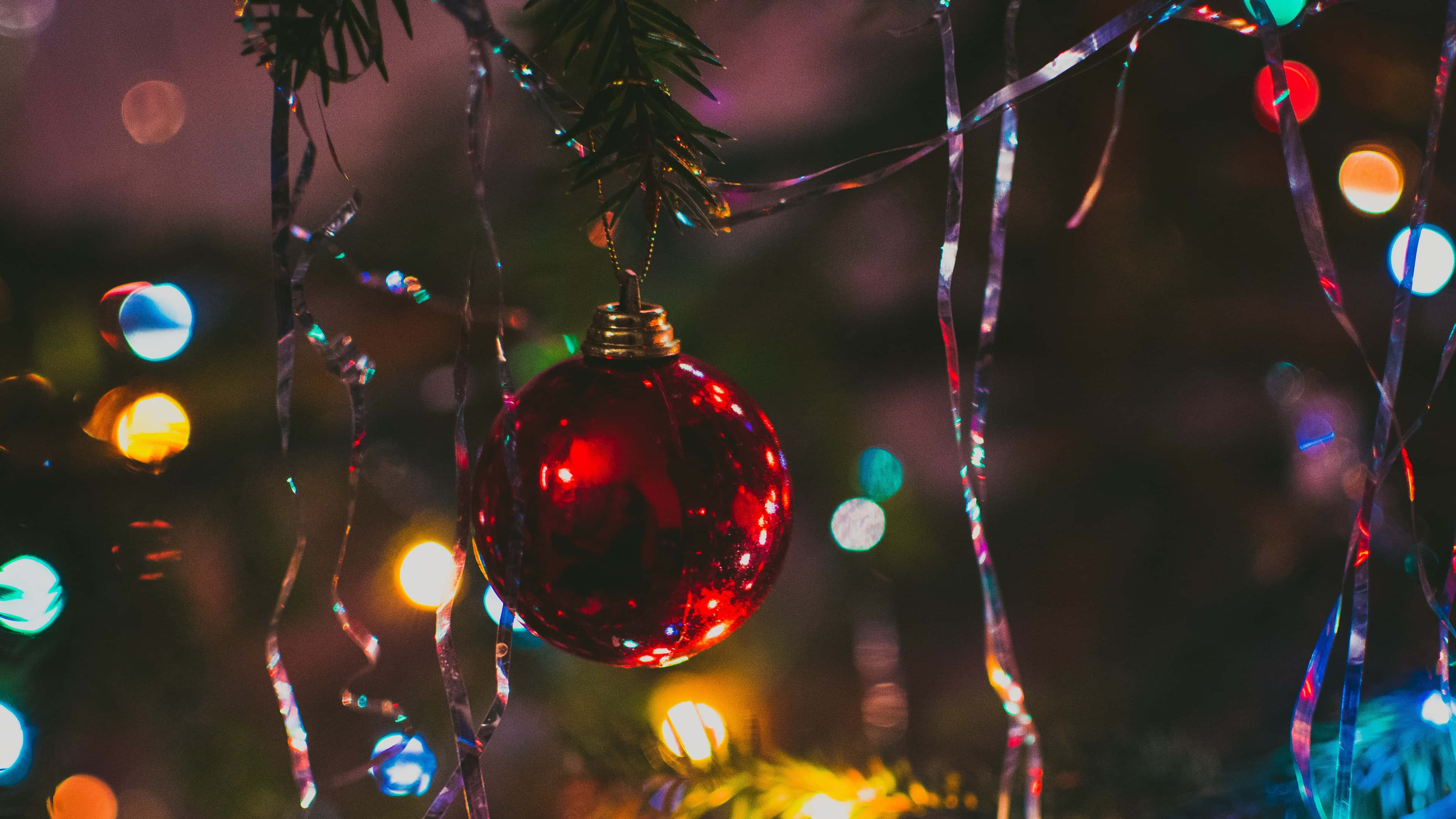 Rødt julepynt i høj opløsning til skrivebordet Wallpapers