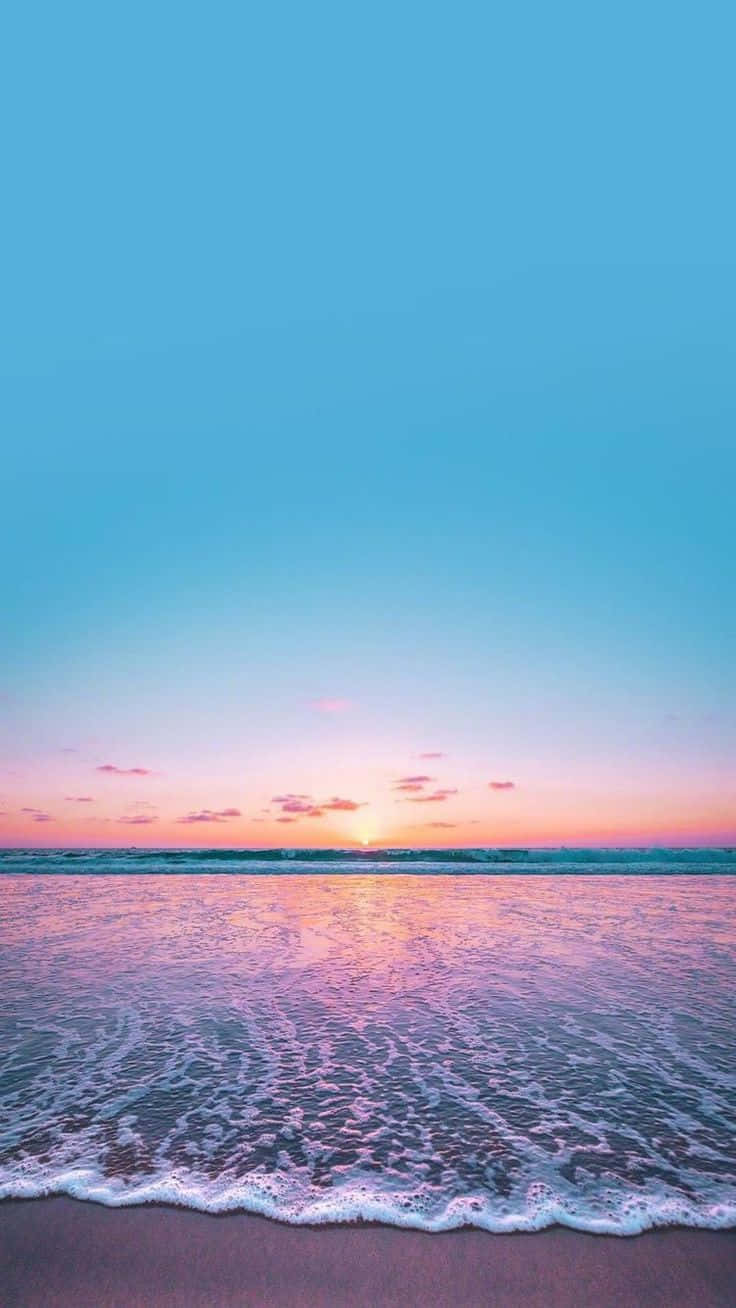 Roligt blåt strandbillede i æstetisk stil Wallpapers