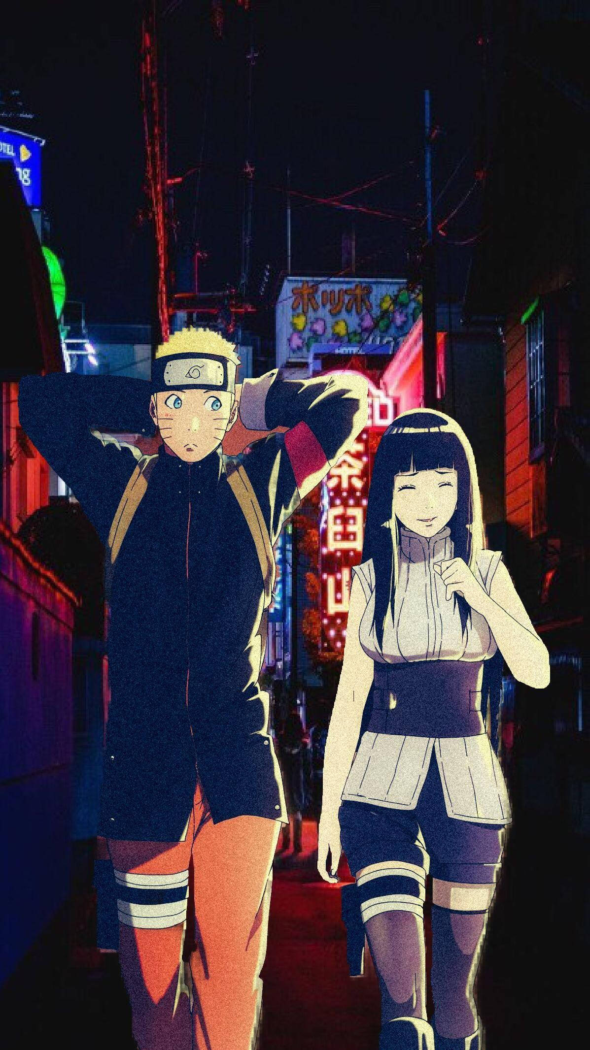 Romantisk omfavnelse mellem Naruto og Hinata Wallpapers