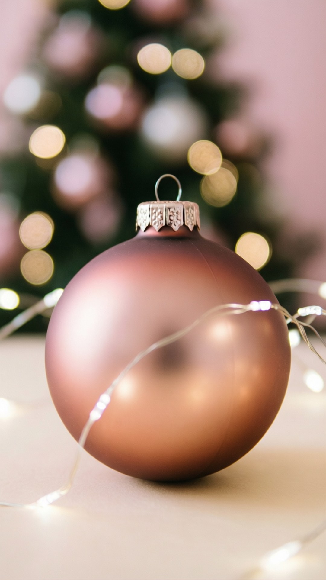 Roseguld julekugle Wallpapers