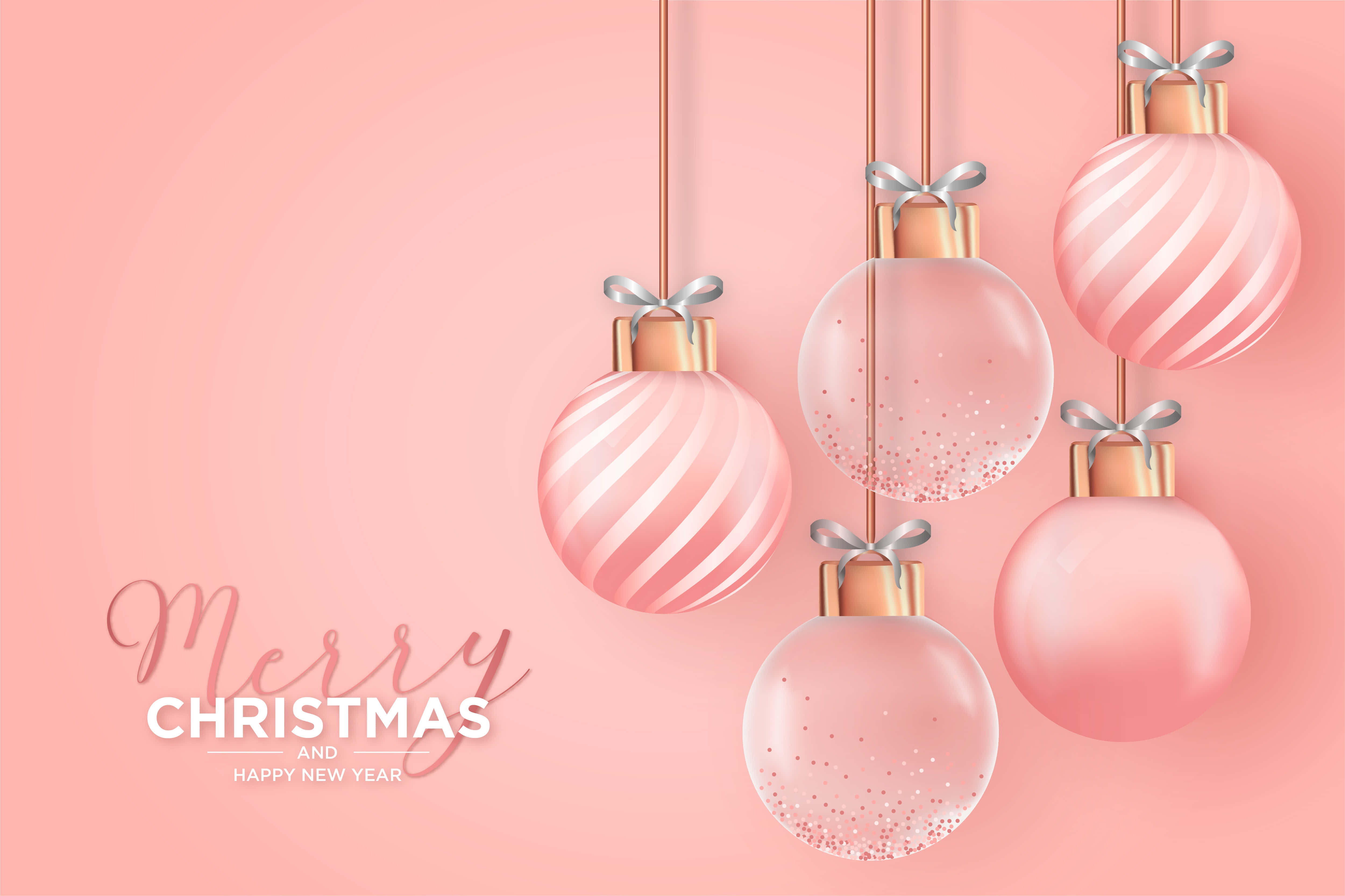 Roseguld julekugler Wallpapers