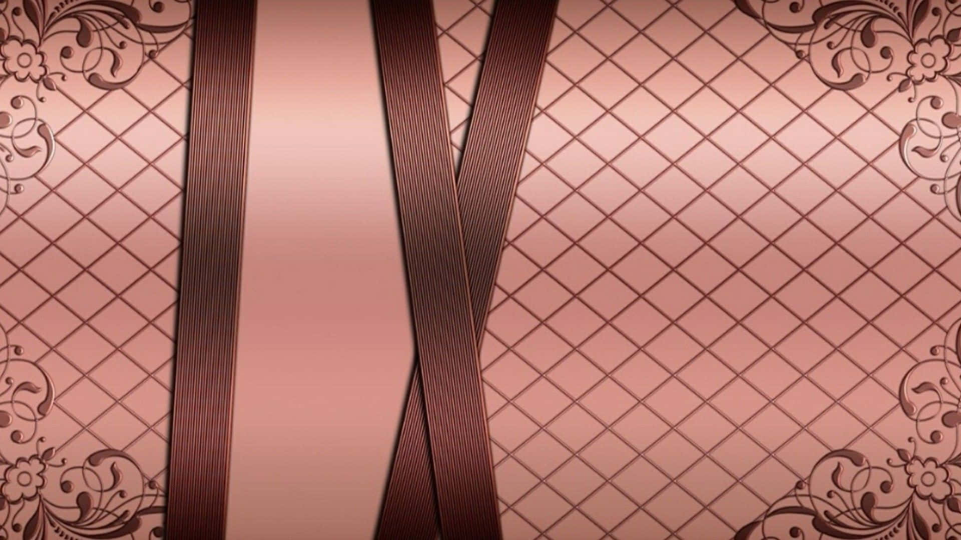 Roseguld skrivebord med stropper og net Wallpapers