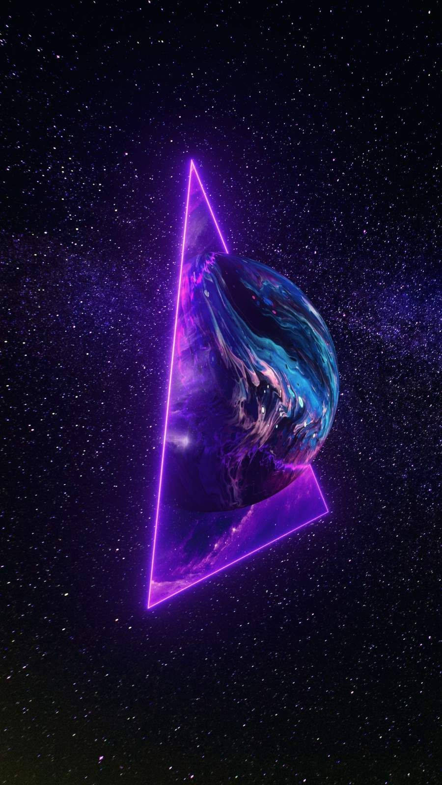 Rumæstetisk Purpur Trekant Jord Wallpapers