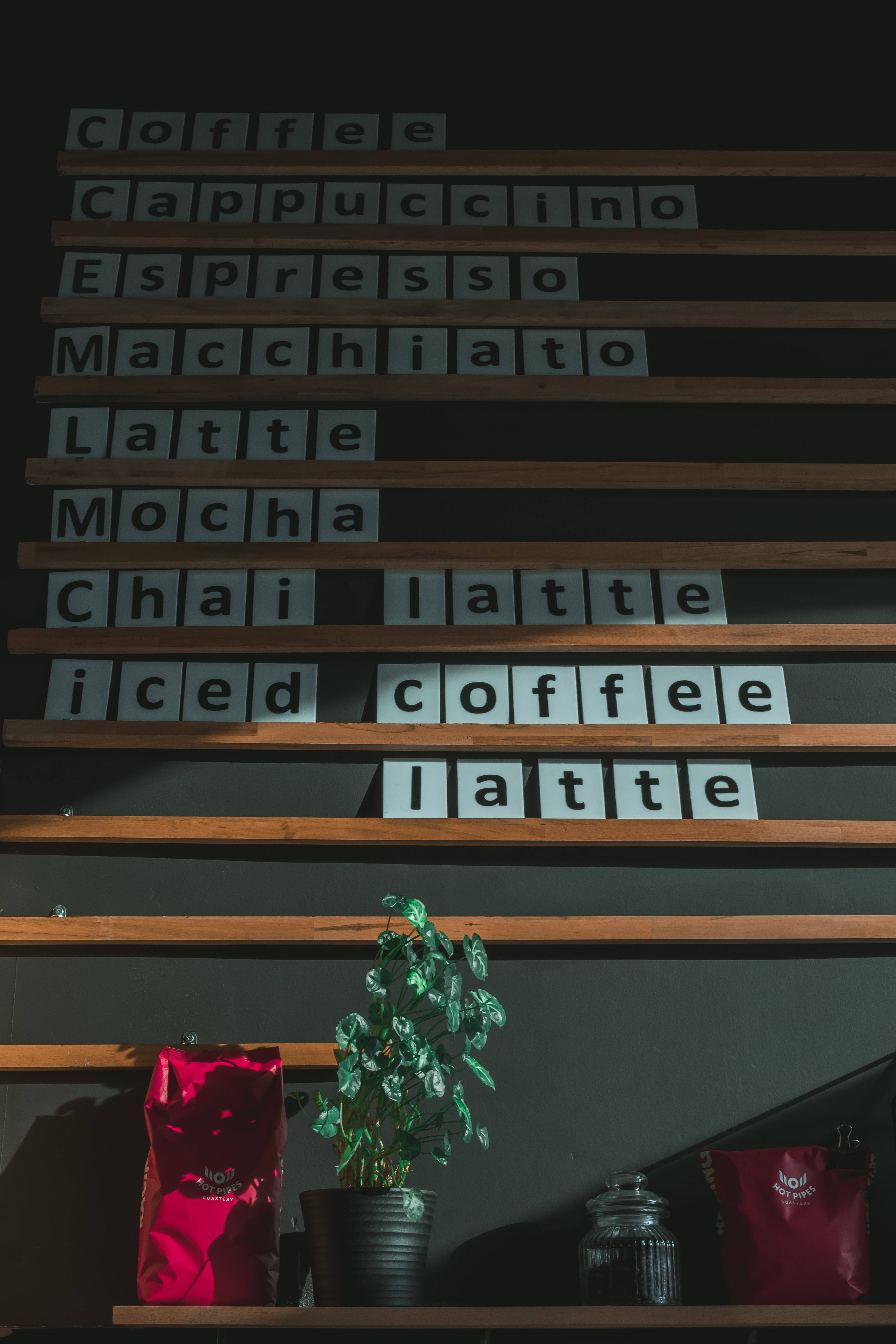Rustik cafémenu vist på væg Wallpapers