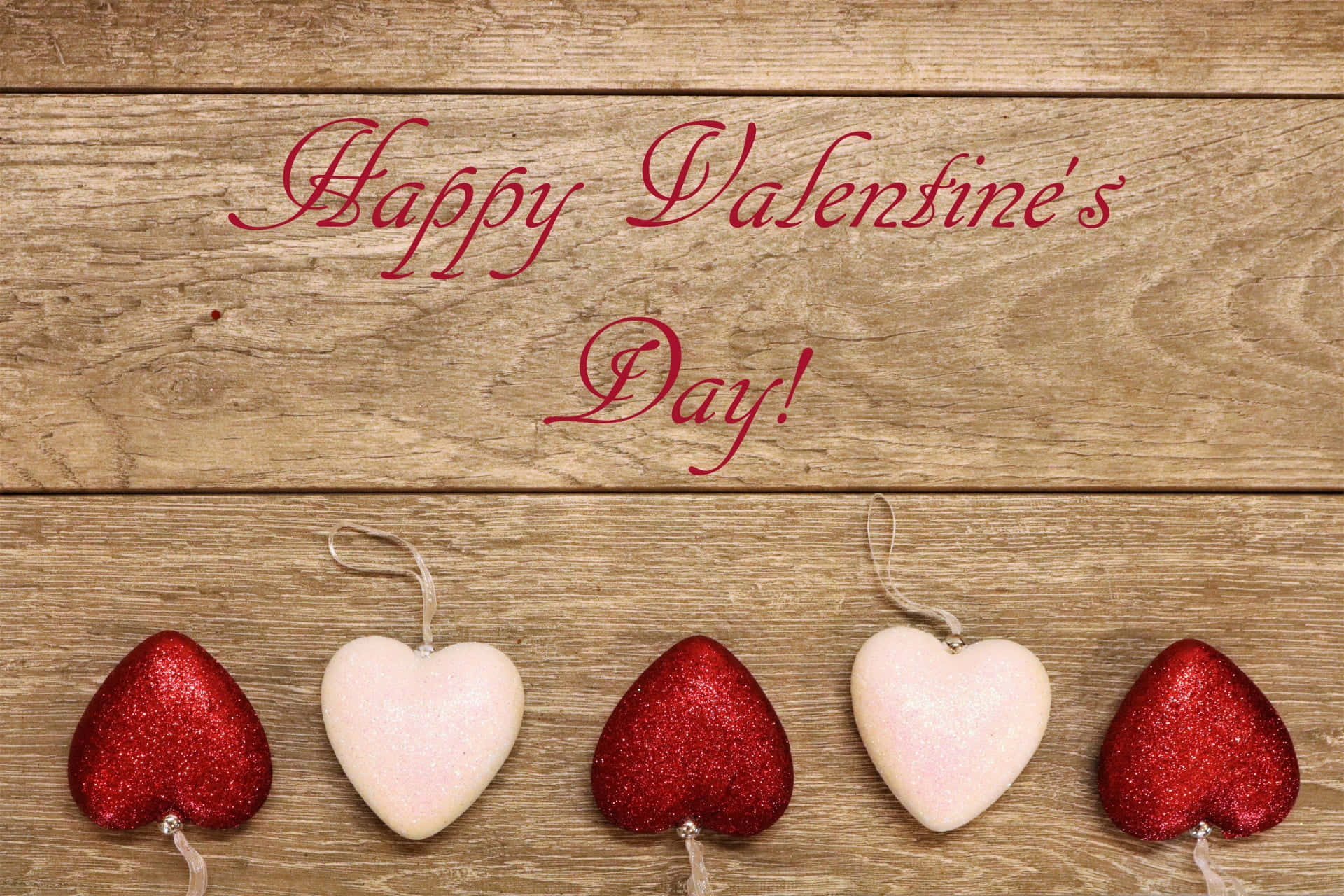 Rustik Valentinsdag Hvid Rød Wallpapers