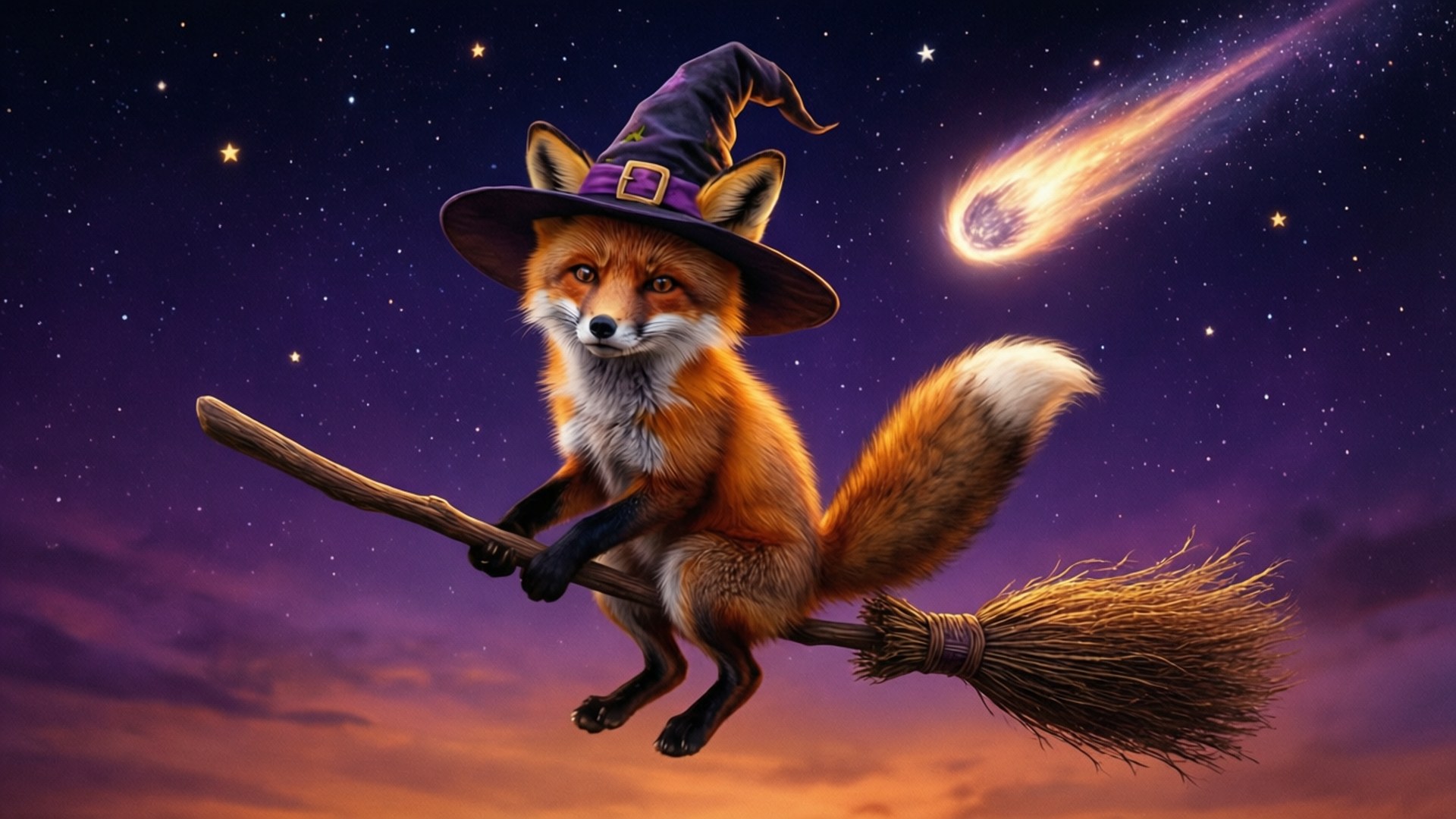 Ræveheks på kost Wallpapers