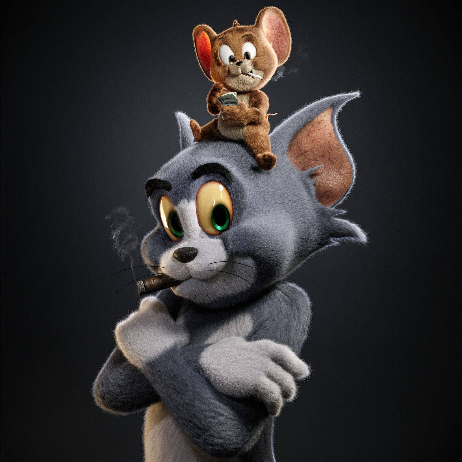 Rygende Tom og Jerry 3D 4K Wallpapers