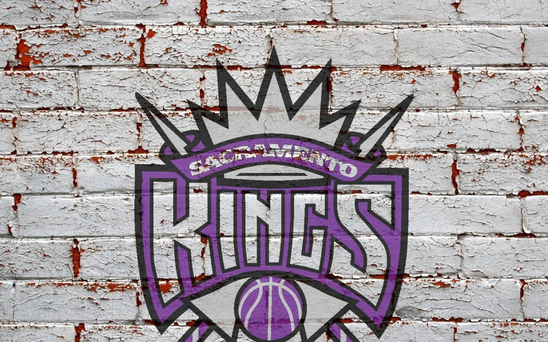 Sacramento Kings logo i murstensvæg Wallpapers