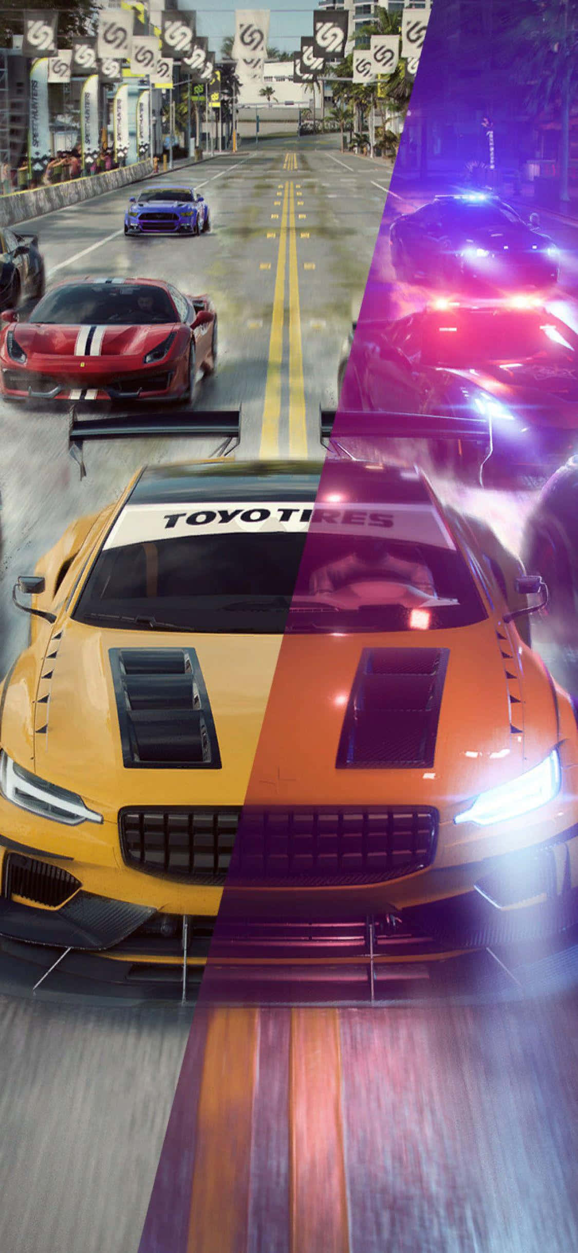 Sæt fartdjævelen fri - få Need for Speed Heat på din iPhone Xs Wallpapers