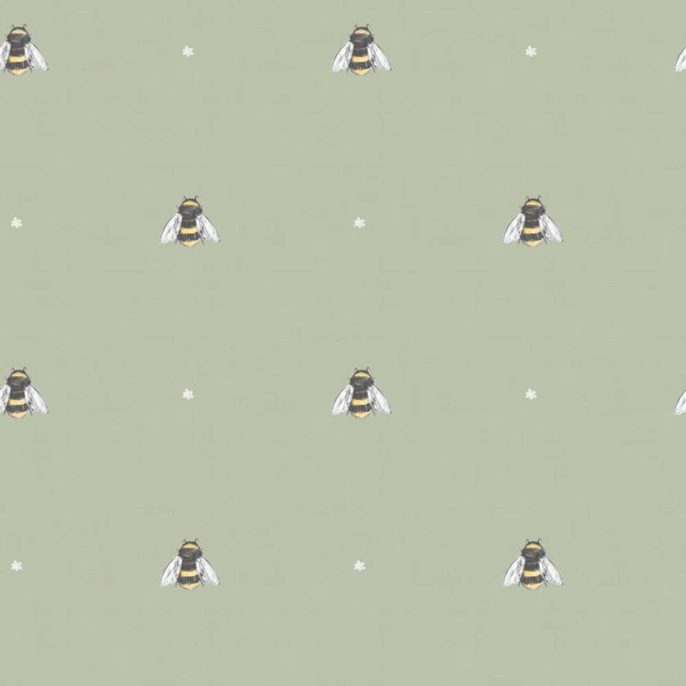 Sage æstetik med bimønster Wallpapers