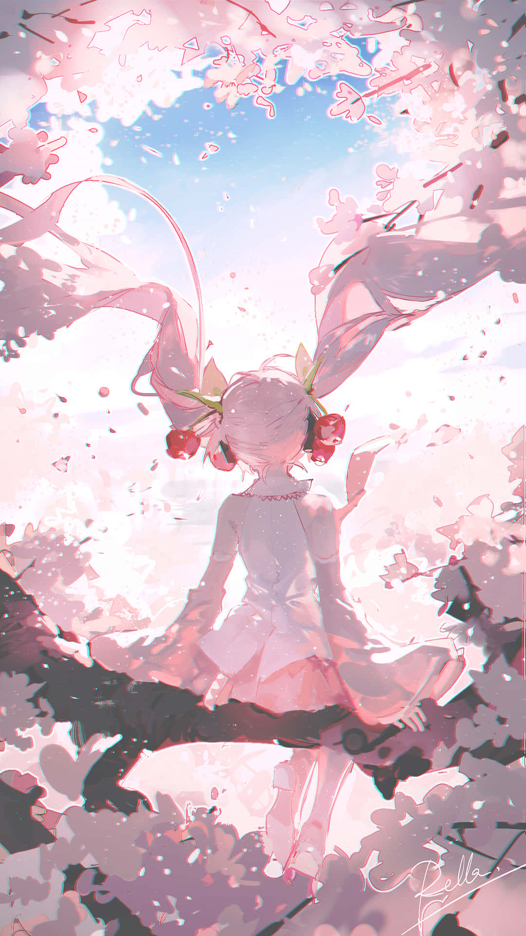 Sakura Miku om foråret Wallpapers