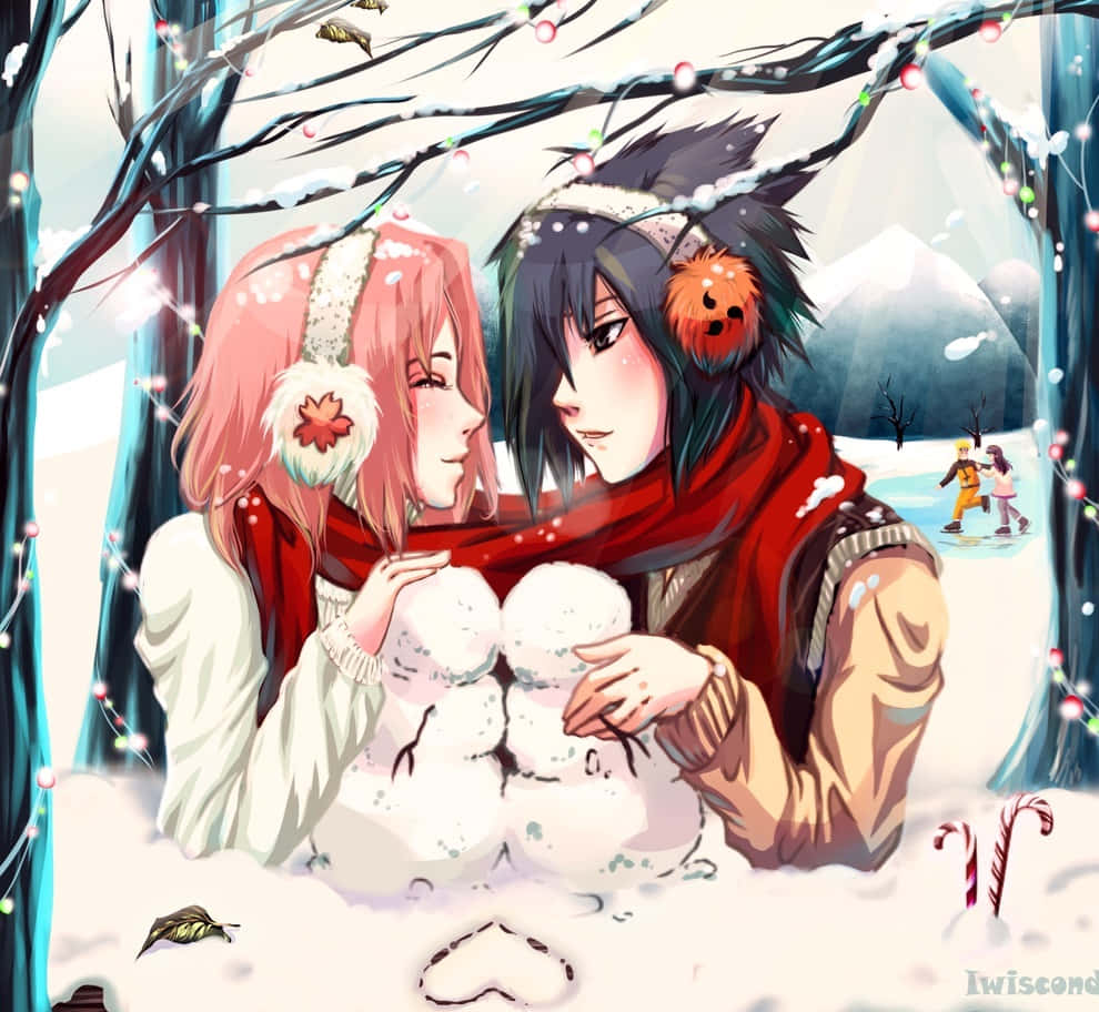 Sakura og Sasuke julepar billede Wallpapers