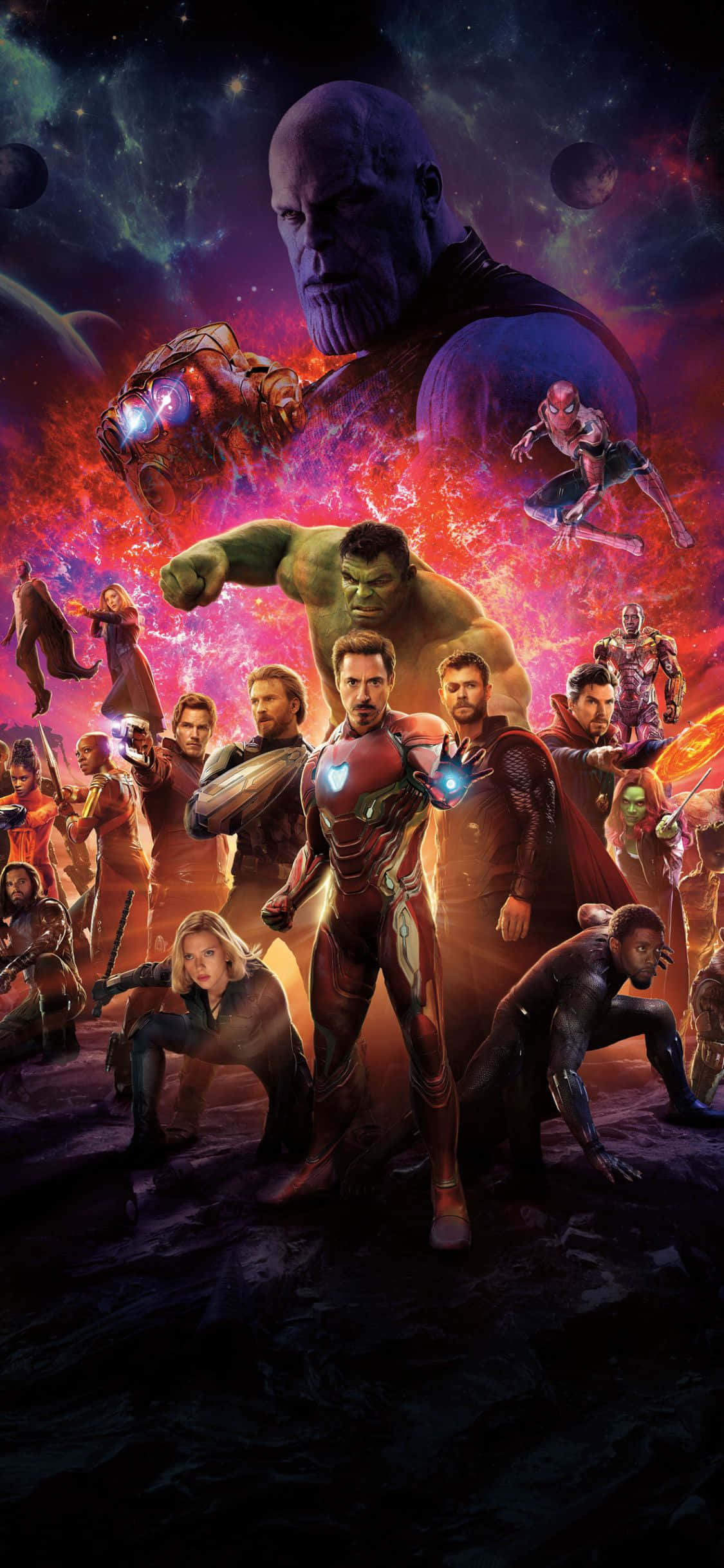 Saml Avengers med Apples iPhone Xs Wallpapers