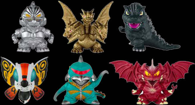 Samling af Godzilla- og Kaiju-figurer Wallpapers