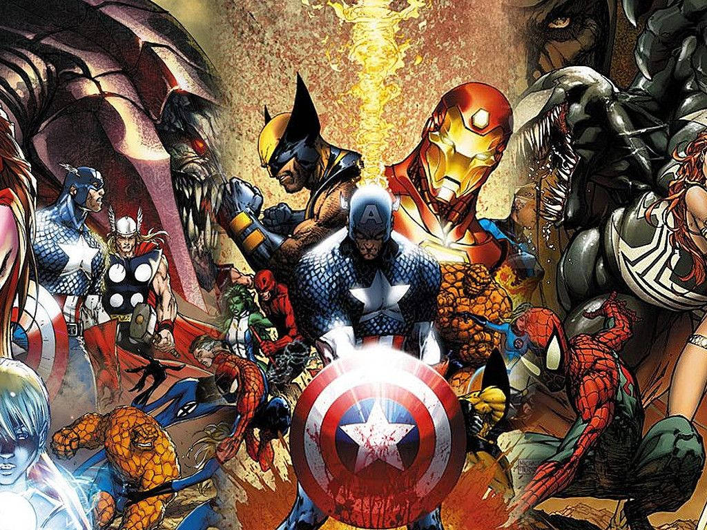 Samling af Marvel-heltene Wallpapers
