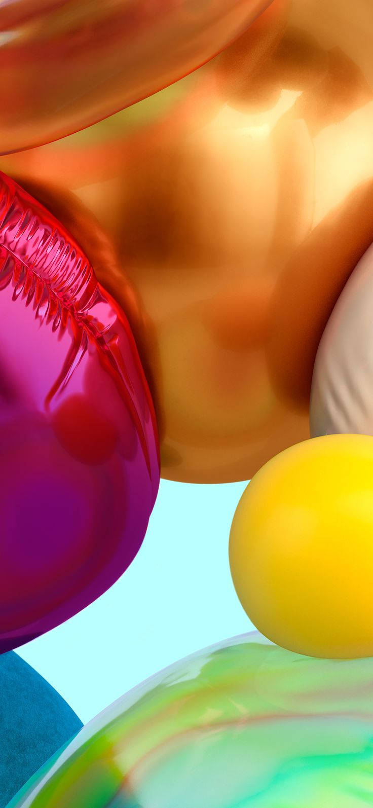 Samsung A71 viser en fængslende baggrund med flerfarvede balloner Wallpapers