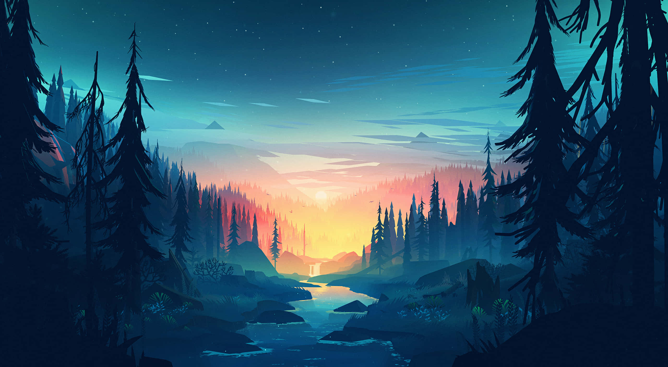 Samsung Dex med en varm solnedgang Wallpapers