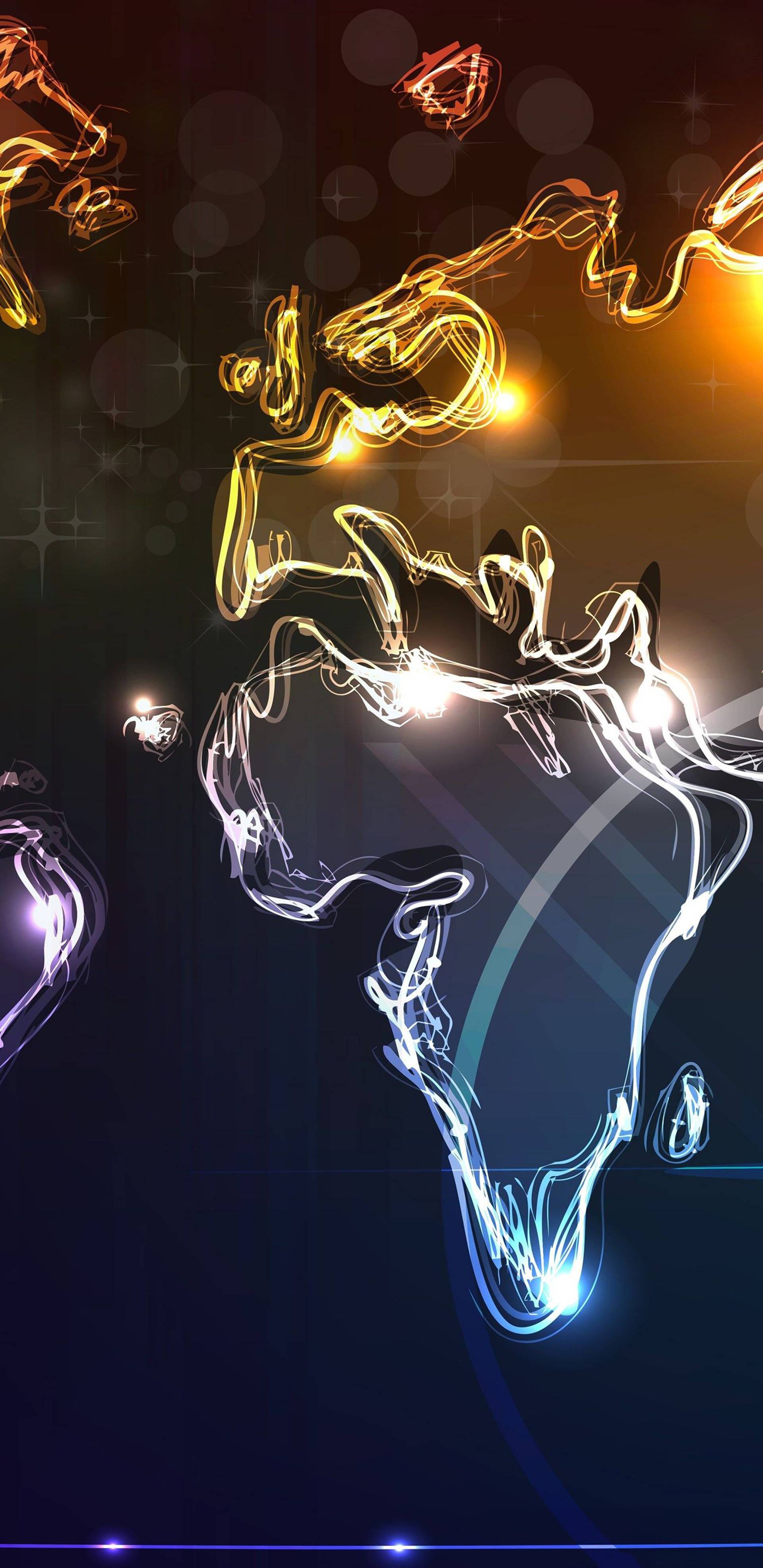 Samsung Galaxy S22 oplyst af neonlys fra et kort. Wallpapers