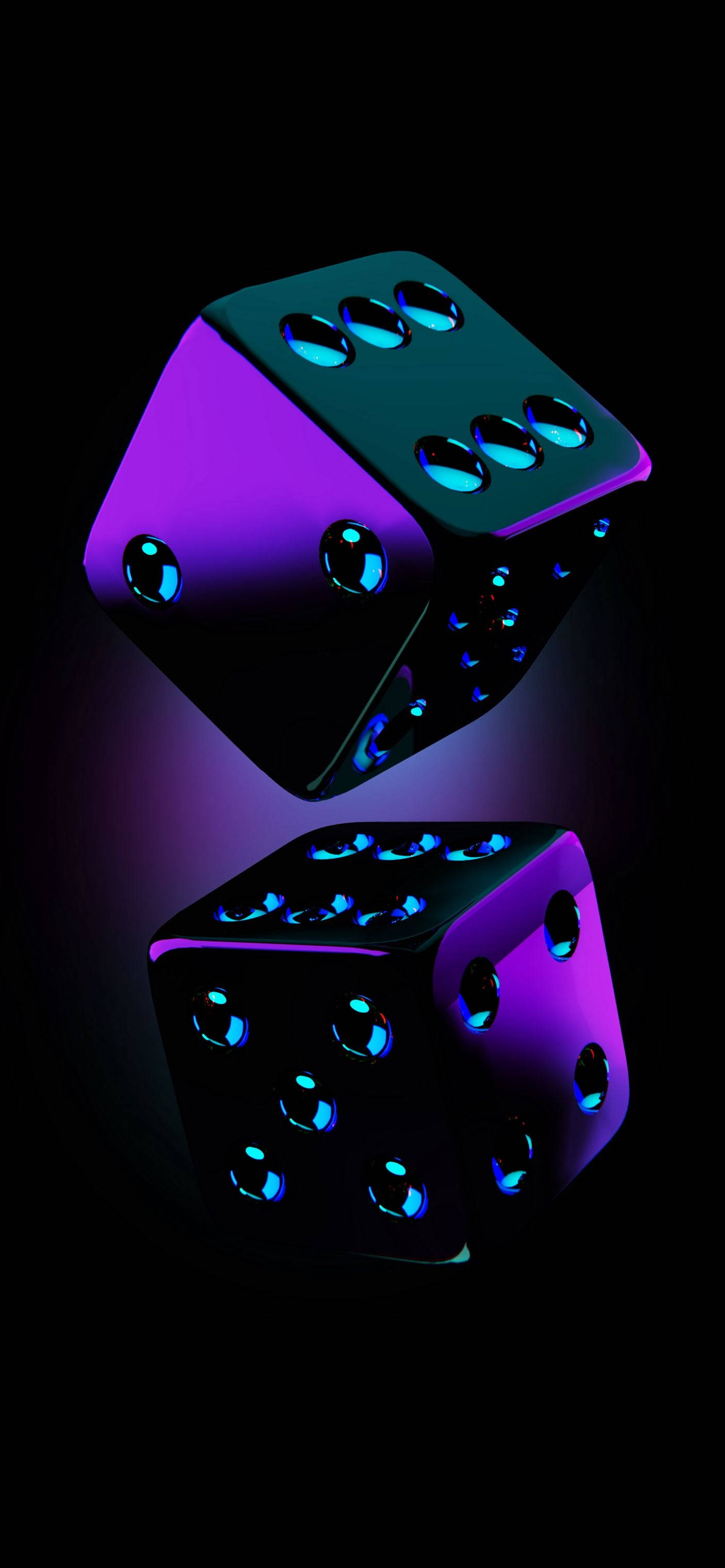 Samsung Galaxy S20 terninger i neonlys Wallpapers