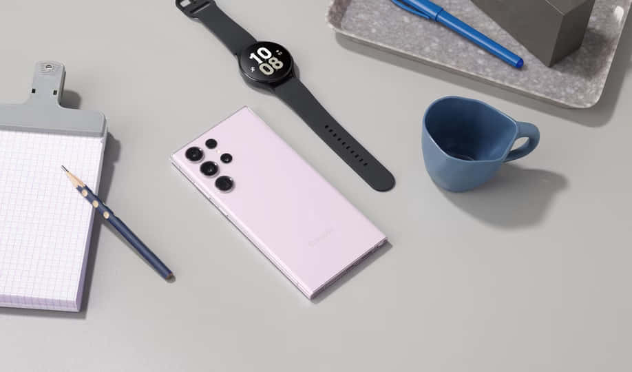 Samsung S23 Ultra Pink Workspace Opsætning Wallpapers