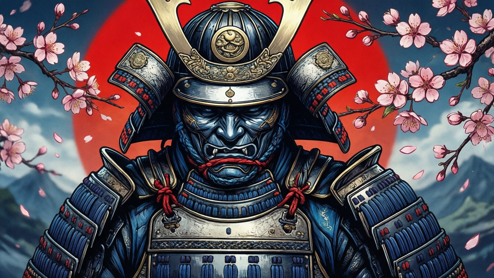 Samurai Blossom Cool Tegning Wallpapers