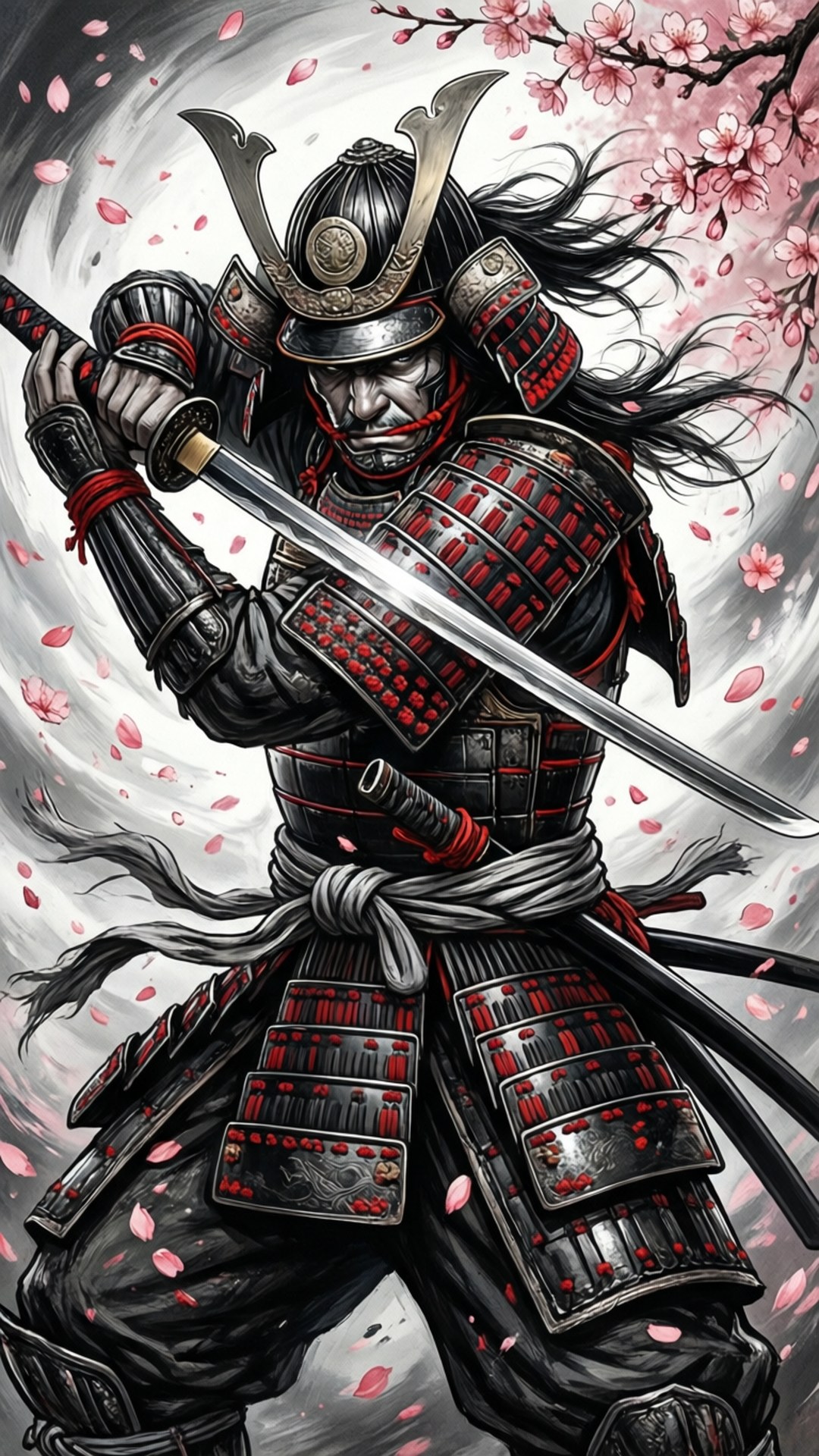 Samurai i blomst Wallpapers