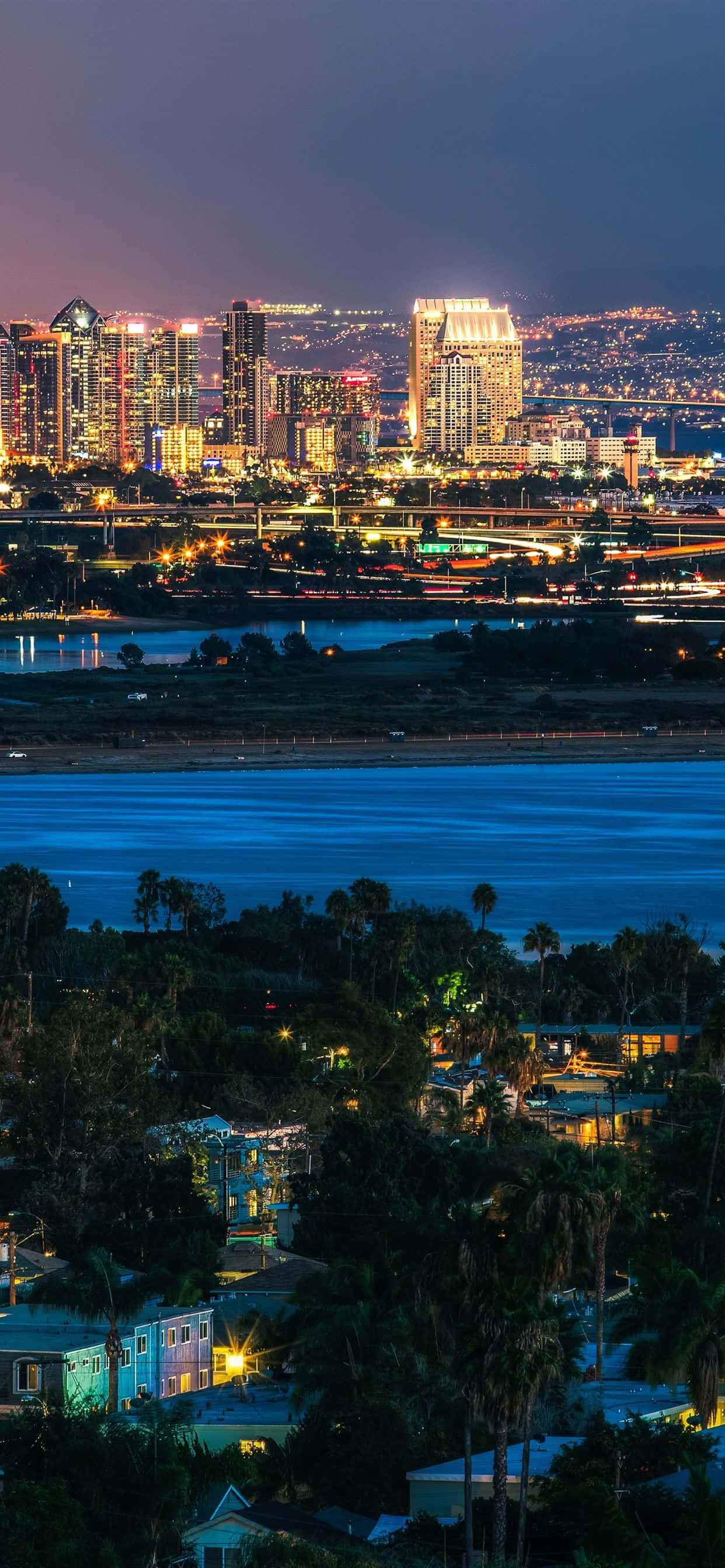 San Diego skyline om natten Wallpapers