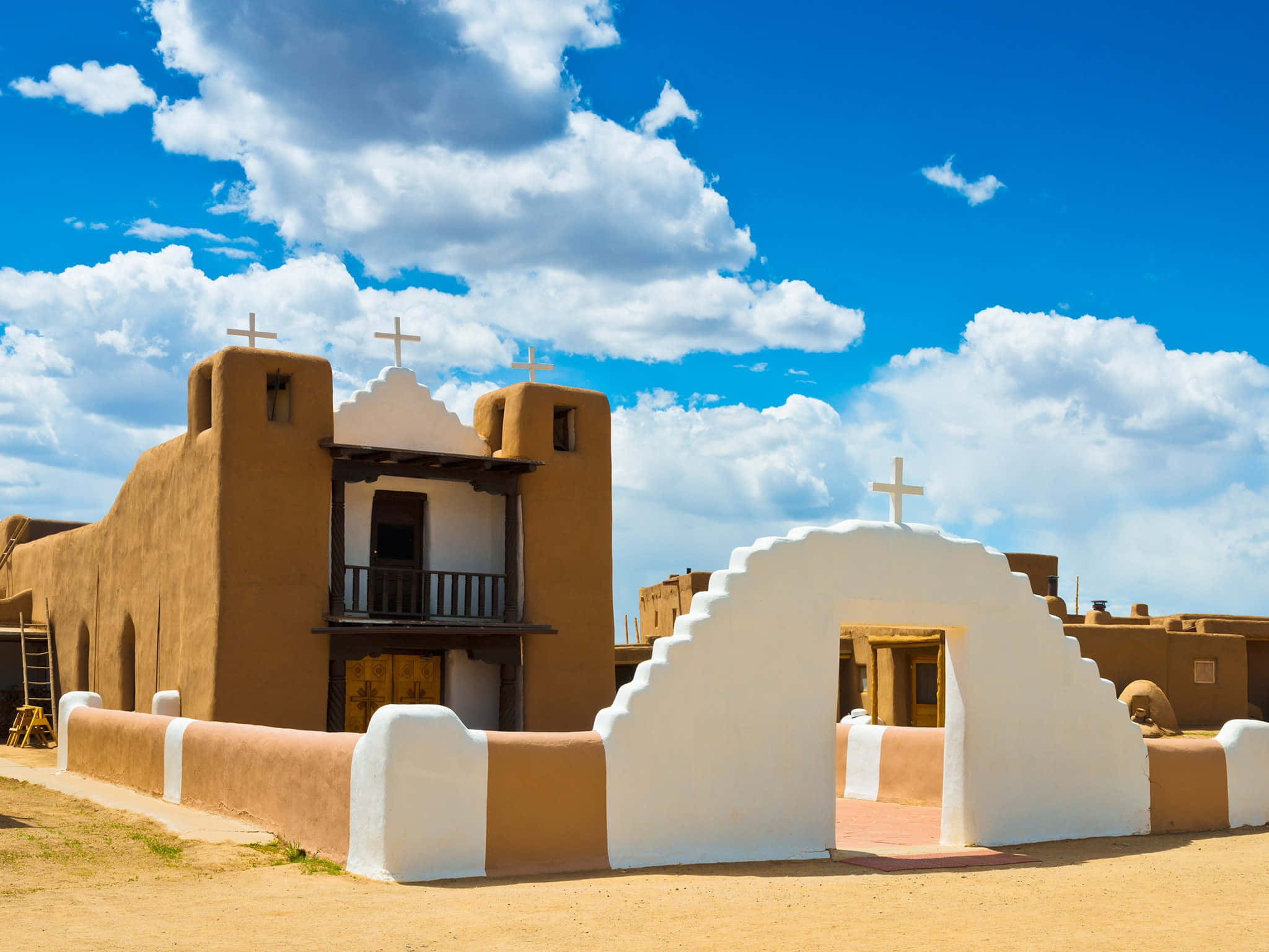 San Geronimo Kapel i Taos Pueblo Wallpapers