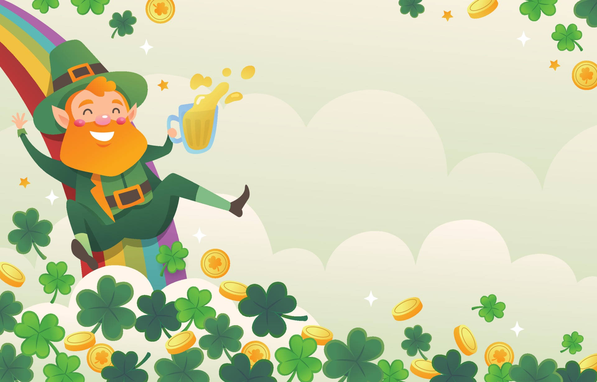 Sankt Patricks Dag med tegneserienisse Wallpapers