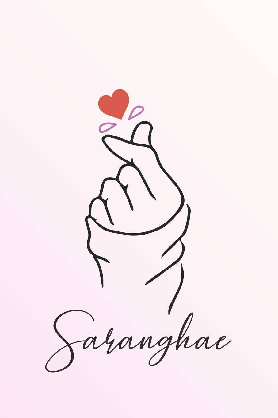 Saranghae koreansk fingerhjerte Wallpapers