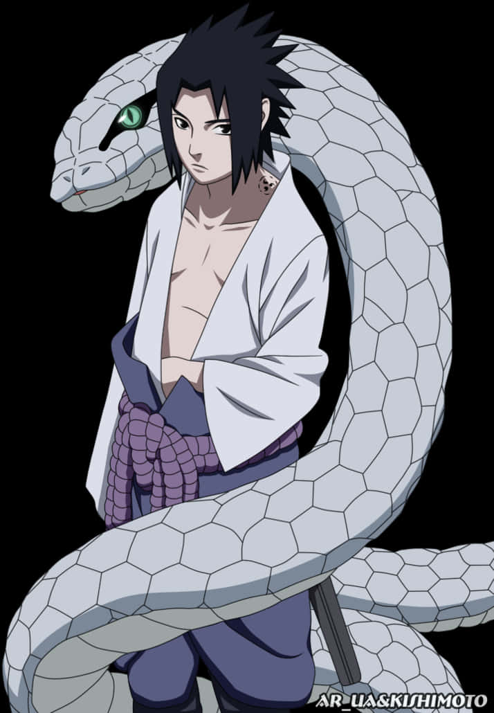 Sasuke med kæmpe slange Wallpapers