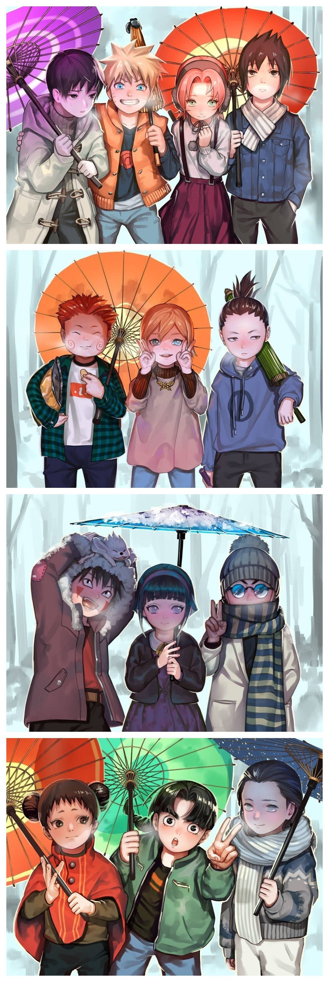 Sasuke Naruto iPhone Team 7 og holdkammerater Wallpapers