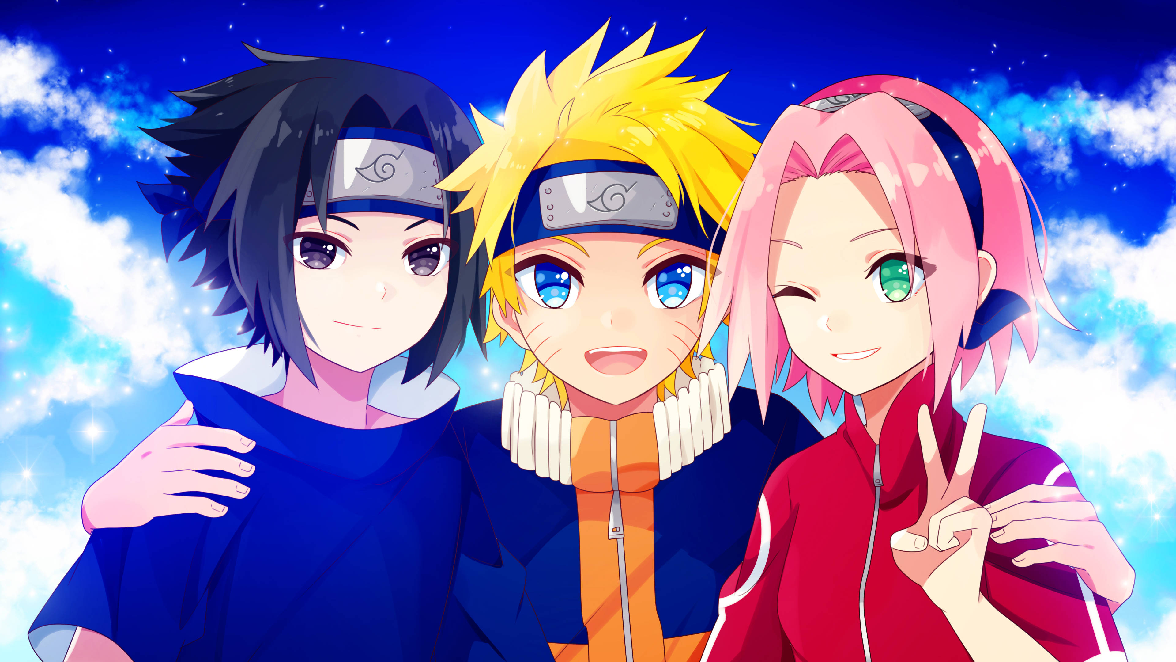 Sasuke, Naruto og Sakura 4K Wallpapers