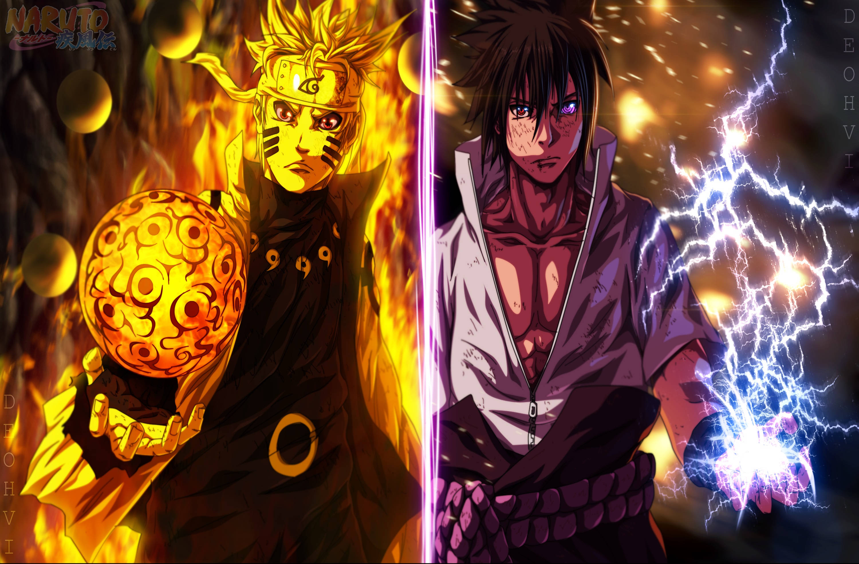 Sasuke og Naruto Teknikker Wallpapers