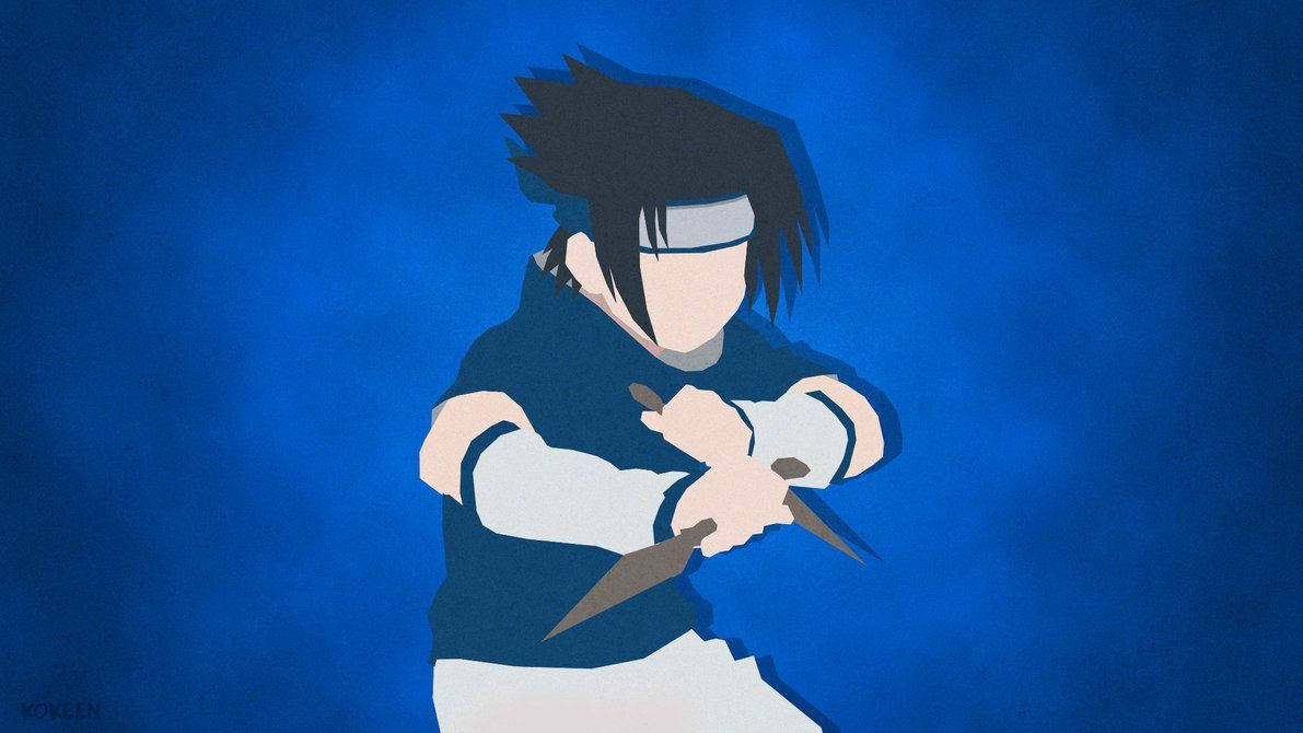 Sasuke Uchiha i kongeblåt kunstværk Wallpapers