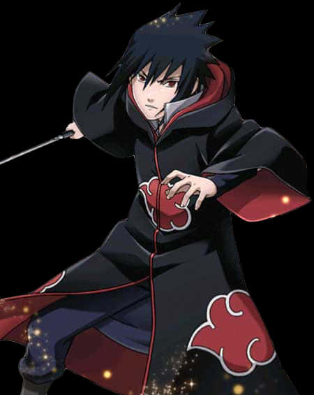 Sasuke Uchiha i Akatsuki-dragt Wallpapers