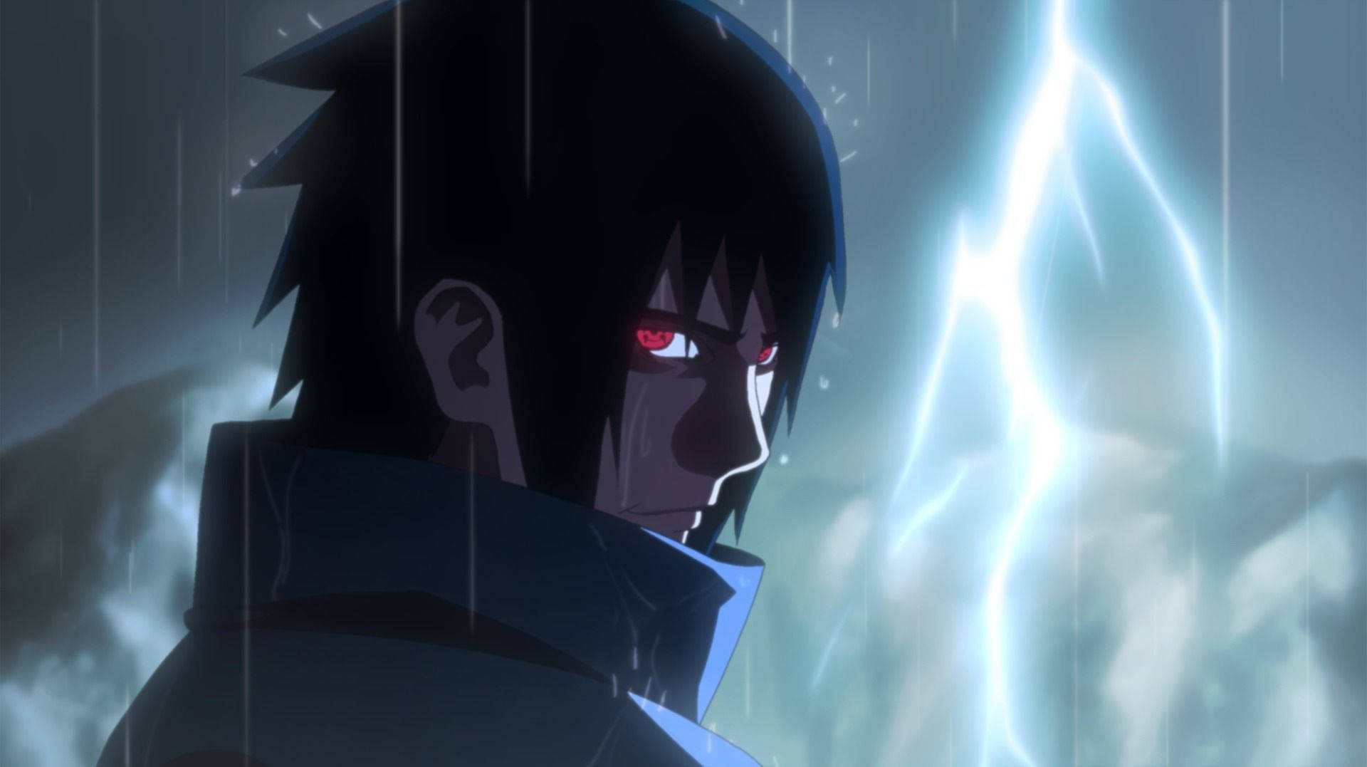 Sasuke Uchiha med sin Mangekyou Sharingan Wallpapers