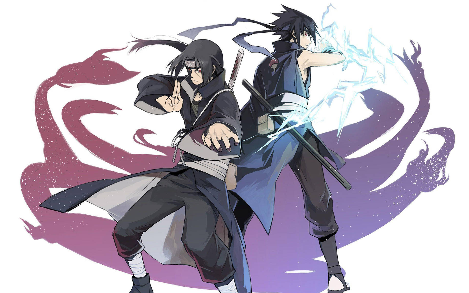 Sasuke Uchiha chidori-teknik, en lyn-jutsu med lyn-chakra i hænderne. — Naruto Wallpapers