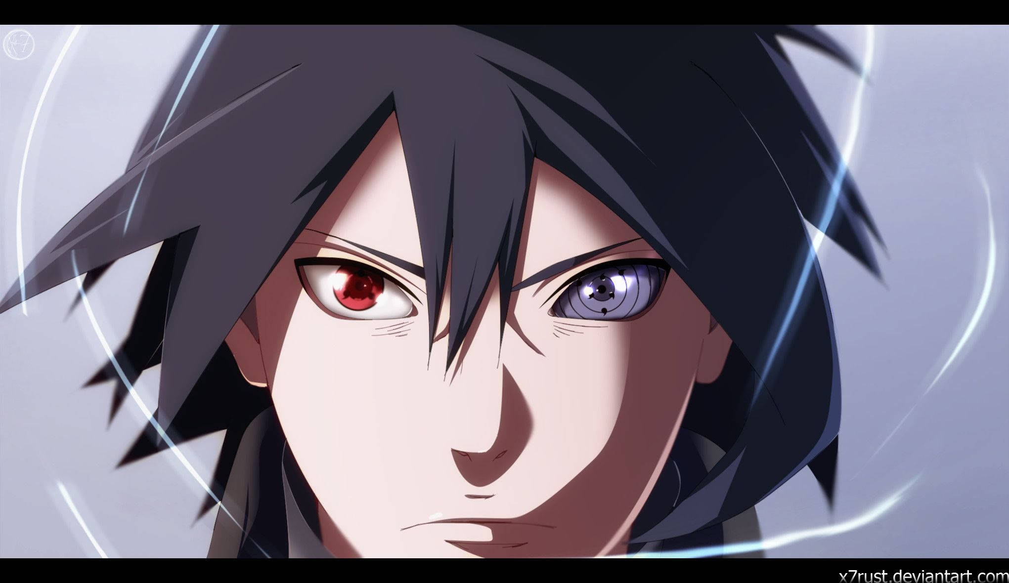 Sasukes Sharingan og Rinnegan kombineret Wallpapers