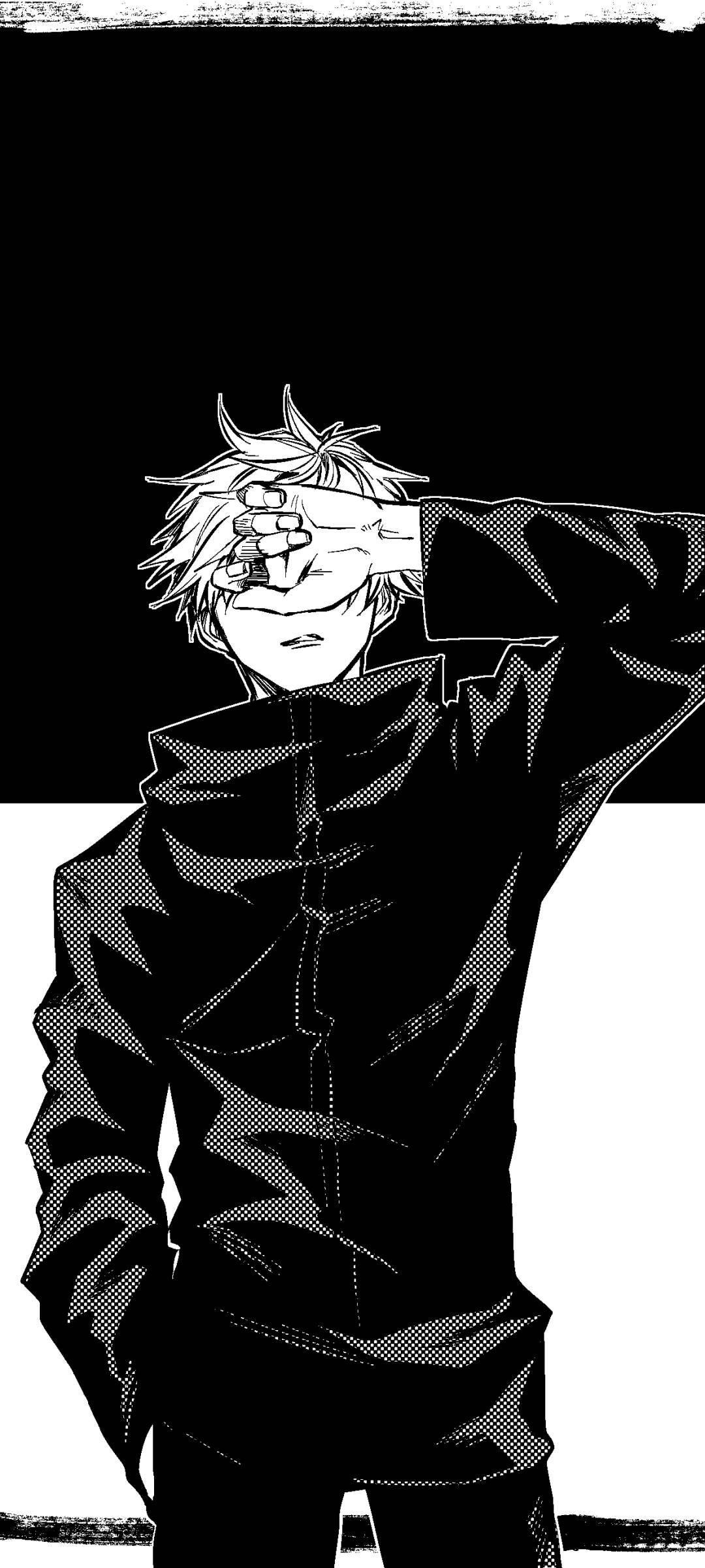 Satoru Gojo Monokrom Kunst Jujutsu Kaisen Telefon Wallpapers
