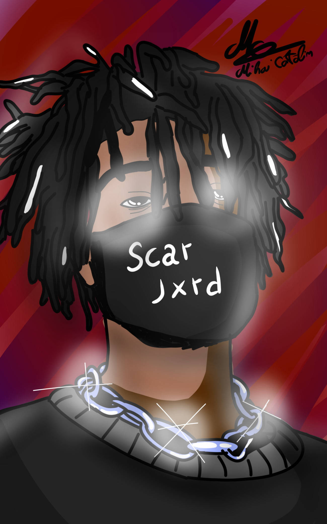 Scarlxrd Rød Fan Kunst Wallpapers